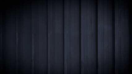 Black stainless steel background in vintage tone. Dark shutter door wall with copy space. Line pattern of curtain or zinc wallpaper concept. 