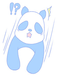 びっくりするパンダ（青色）