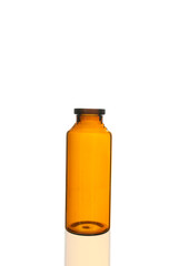 Medicine bottle of glass  isolated on white  background.