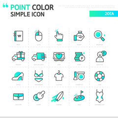 Gradient point color simple Shopping icon
