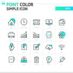 Gradient point color simple Business icon
