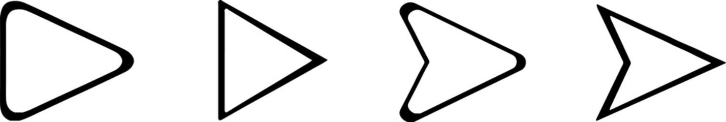 triangle arrow icon on white background