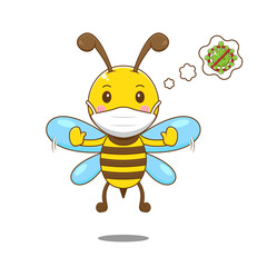 Cartoon illustration of cute bee character