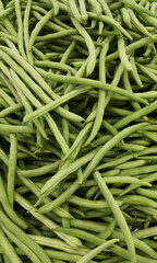 green beans background from the top in teh market