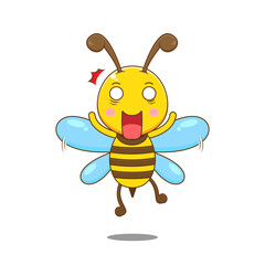 Cartoon illustration of cute bee character