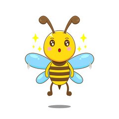 Cartoon illustration of cute bee character