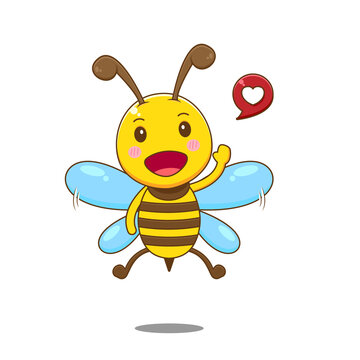 Cartoon illustration of cute bee character