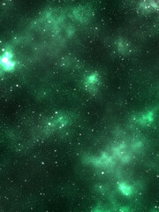 Fototapeta na wymiar Green and silver galaxy