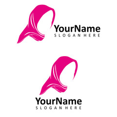 Women wearing hijab icon. Avatar icon in flat style. Muslim woman. 