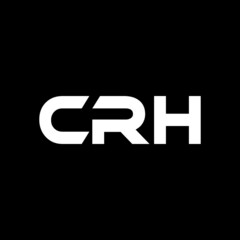 CRH letter logo design with black background in illustrator, vector logo modern alphabet font overlap style. calligraphy designs for logo, Poster, Invitation, etc.
