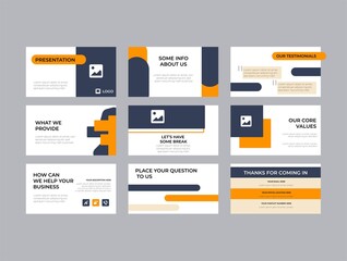 Company Investment Pitch Decks Vector Template Design. Elegant and Modern Styling to convince any message. Colorful Design and appealing business presentation template