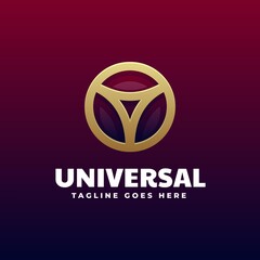 Vector Logo Illustration Universal Gradient Colorful Style.