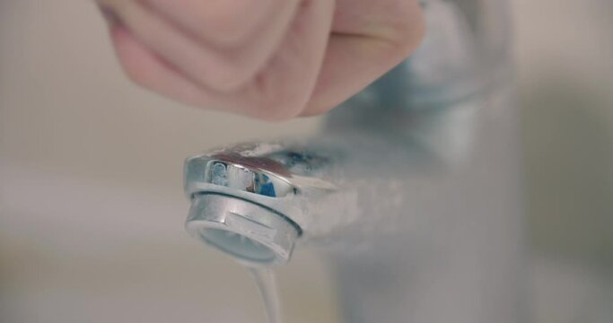 Check and Maintenance of Bathroom Tap. Wash Basin and Running Water from Tap.