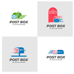 Set of Fast Post Box logo vector template, Creative Post Box logo design concepts