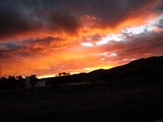 sunset in the mountains