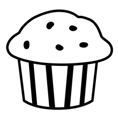 muffin icon on white background. bakery sign. cupcakes symbol. flat style.