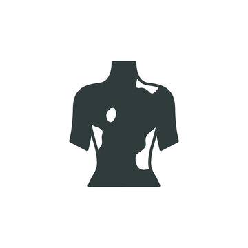 recommend clip art: Contact Dermatitis icon. Psoriasis, rash, allergic problem. Allergy symptoms Dermatological diseases. eczema body Itchy spots. solid style. Vector illustration. design on white background. EPS 10