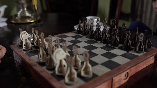 Chess piece in extreme close up stock footage