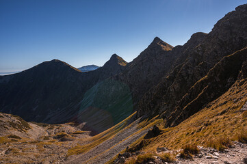 Slovakia High Tatras Mountains with meadow, Zapadne tatry Slovakia. Hiking in slovakia moutains...