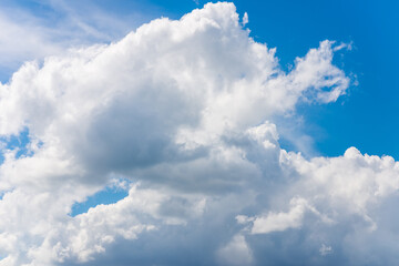 beautiful sparse clouds in the blue sky.Cloudscape.Sunny day. blue sky background with a tiny clouds.Cumulus cloud.