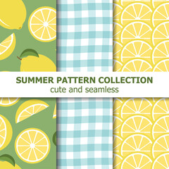 summer pattern collection. Lemon theme. Summer banner - 436591317