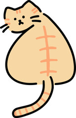 ふりむいているチャトラ猫