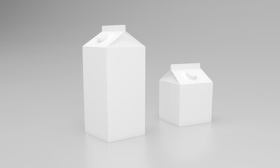 Milk Pack Packaging Packet Design 3D Rendered