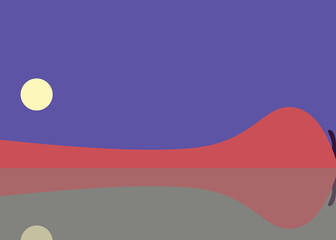 Geometric landscape generative art poster illustration