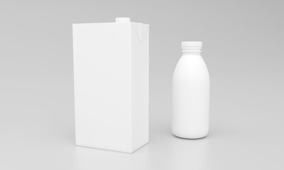 Milk Pack Packaging Packet Design 3D Rendered