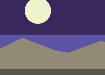 Geometric landscape generative art poster illustration