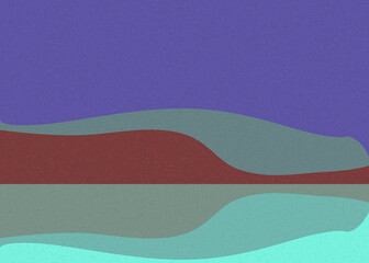 Geometric landscape generative art poster illustration