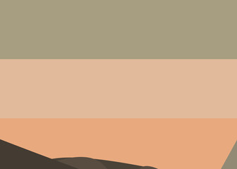 Obraz premium Geometric landscape generative art poster illustration