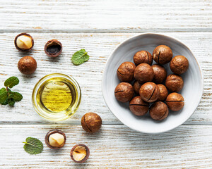 Natural macadamia oil and Macadamia nuts