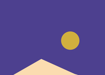 Geometric landscape generative art poster illustration