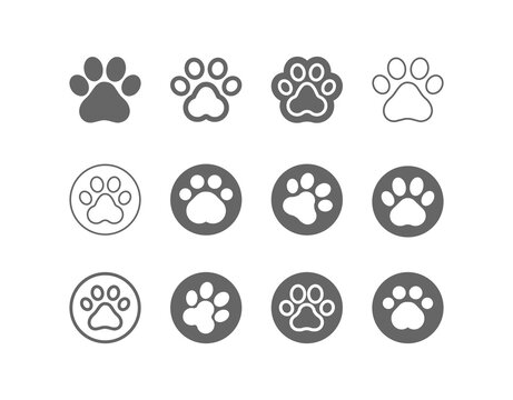Dog, cat paw vector icon