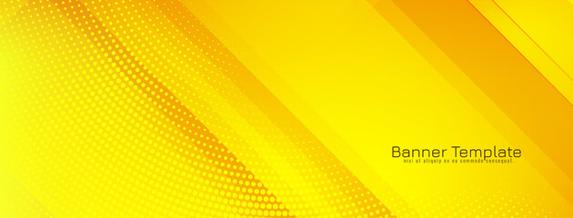 Bright yellow color modern geometric banner design