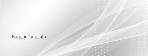 Elegant wave style grey color banner design