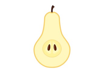 Yellow pear. Vector graphics on a white background.