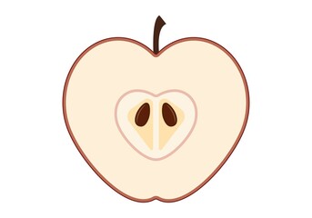 Red apple. Vector graphics on a white background.