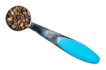 sichuan pepper in measuring teaspoon cutout