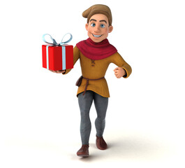 3D Illustration of a medieval historical character