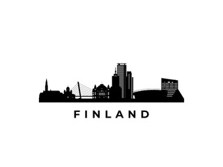 Vector Finland skyline. Travel Finlandfamous landmarks. Business and tourism concept for presentation, banner, web site.