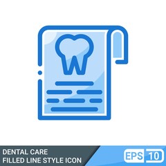 dental care icon in filled line style isolated on white background. vector illustration for website. EPS 10