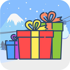 Cute Gift boxes illustration. Winter is coming
