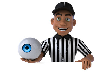 Fun 3D Illustration of an american Referee
