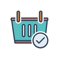 Color illustration icon for checkout
