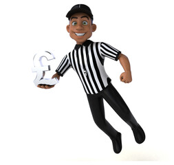 Fun 3D Illustration of an american Referee