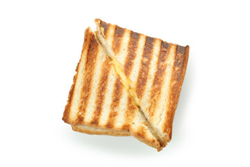 Tasty grilled sandwich isolated on white background
