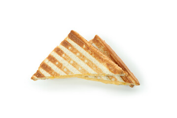 Tasty grilled sandwich isolated on white background