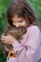 little girl and her rabbit